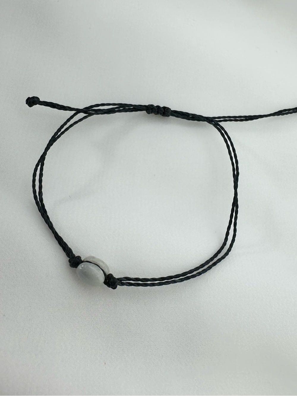 Genuine Jade Guatemalan Artisan Bracelet Black Waxed Cord Unisex